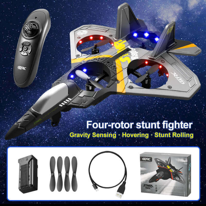 V17 RC Glider Plane with Gravity Sensing and LED Lights