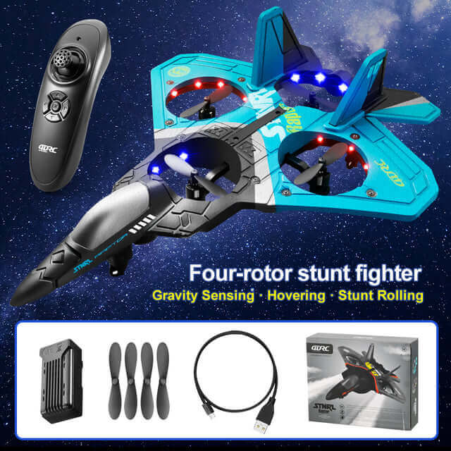 V17 RC Glider Plane with Gravity Sensing and LED Lights