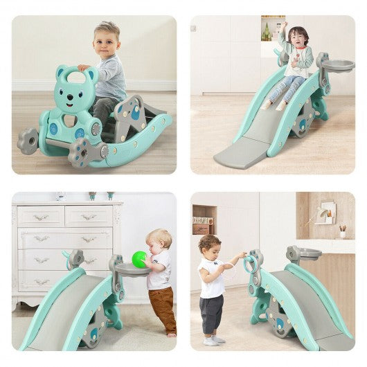 4-in-1Baby Rocking Horse Slide Set-Green