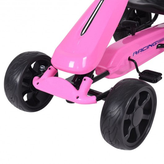 Outdoor Kids 4 Wheel Pedal Powered Riding Kart Car-Pink
