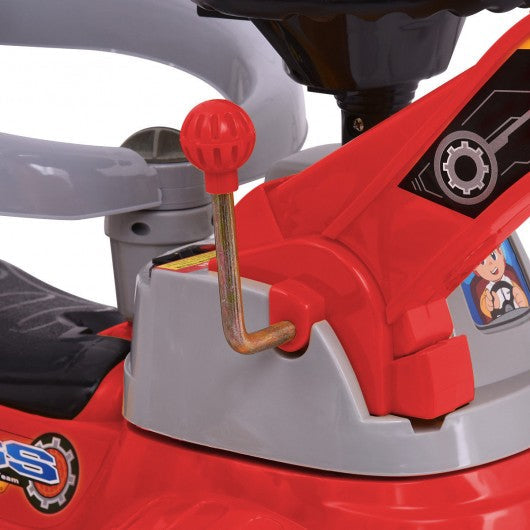 Electric Remote Control Riding Excavator Digger Car-Red