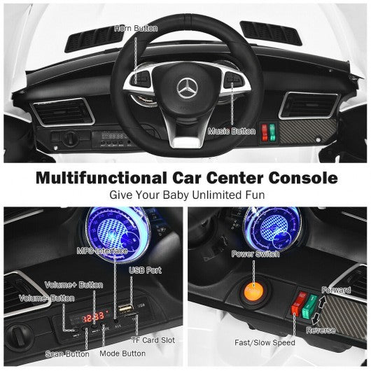12V Mercedes Benz GLE Licensed Kids Ride On Car -White