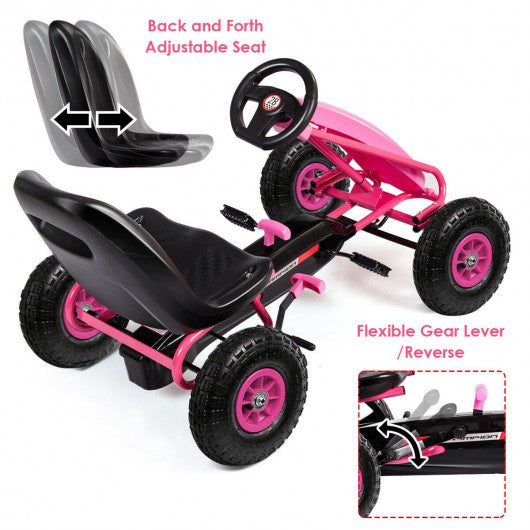 Kids Ride on Car Toy with Adjustable Seat-Pink