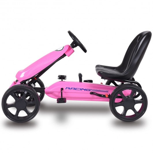 Outdoor Kids 4 Wheel Pedal Powered Riding Kart Car-Pink