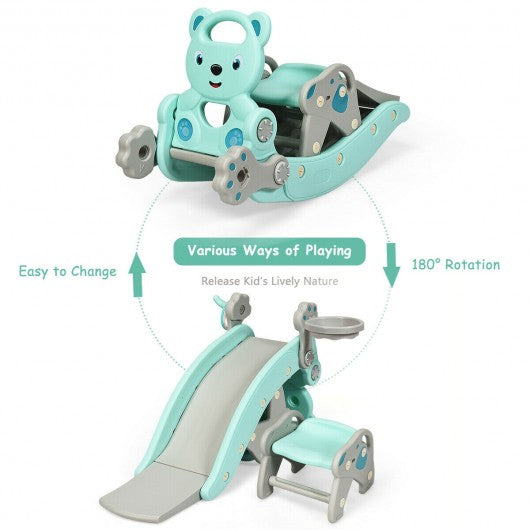4-in-1Baby Rocking Horse Slide Set-Green
