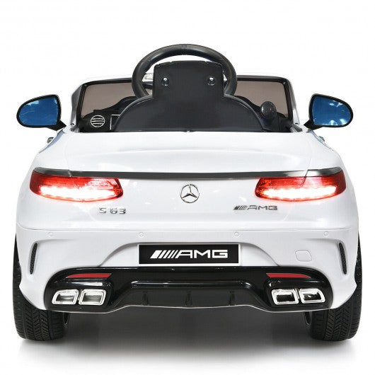 12 V Mercedes-Benz S63 Licensed Kids Ride On Car-White