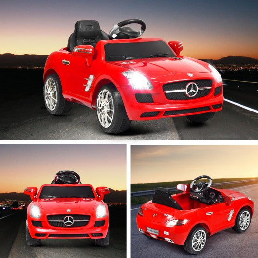 New Red Mercedes Benz sls r/c Mp3 Kids Ride on Car Electric Battery Toy-Red