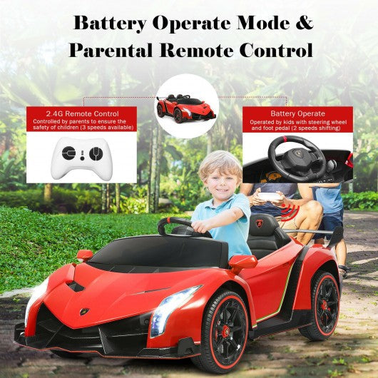 12V 2-Seater Licensed Lamborghini Kids Ride On Car with RC and Swing Function