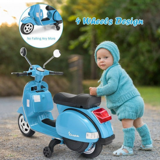 6V Kids Ride on Vespa Scooter Motorcycle with Headlight-Blue