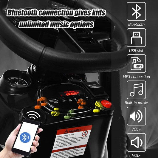 2 in 1 Electric 12V Kids Ride on Car Tractor w/Remote Control LED Light Horn-WH
