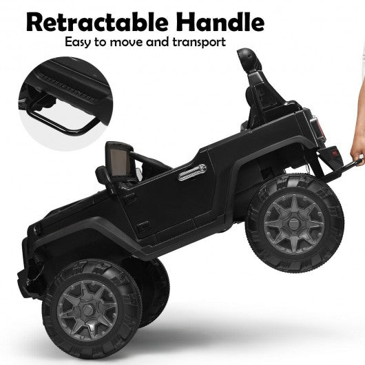 12V Kids Spring Suspension Ride On Truck-Black