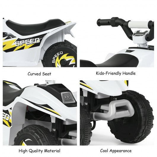 6V Kids Electric ATV 4 Wheels Ride-On Toy -White