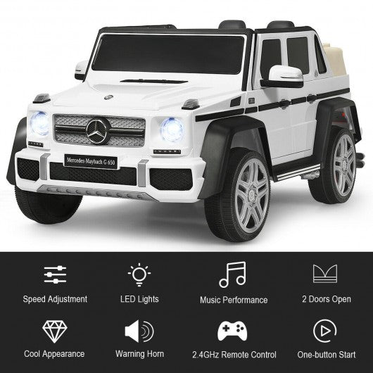12V Licensed Mercedes-Benz G650 Kids Ride On Car-White