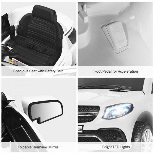 12V Mercedes Benz GLE Licensed Kids Ride On Car -White