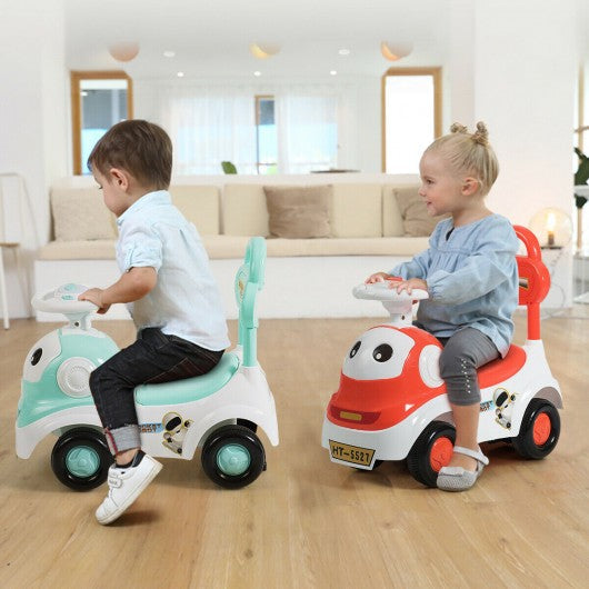 3-in-1 Baby Walker Sliding Pushing Car w/ Sound-Green