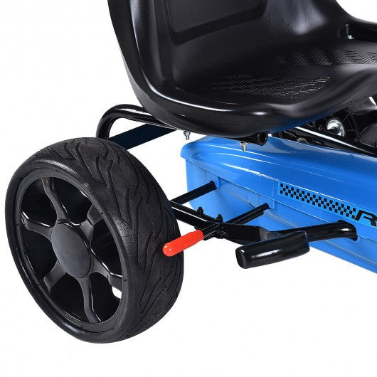 Outdoor Kids 4 Wheel Pedal Powered Riding Kart Car-Navy