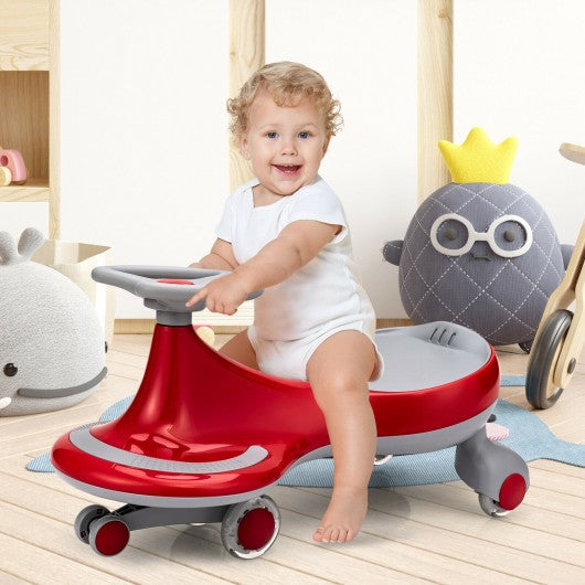 Wiggle Car Ride-on Toy with Flashing Wheels-Red