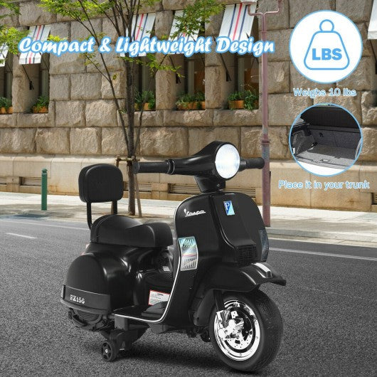 6V Kids Ride On Vespa Scooter Motorcycle for Toddler-Black