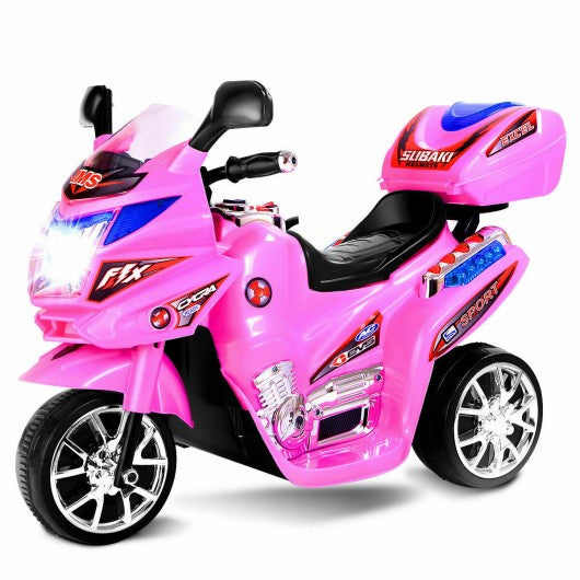 3 Wheel Kids Ride On Motorcycle 6V Battery Powered Electric Toy Bicyle New-pink