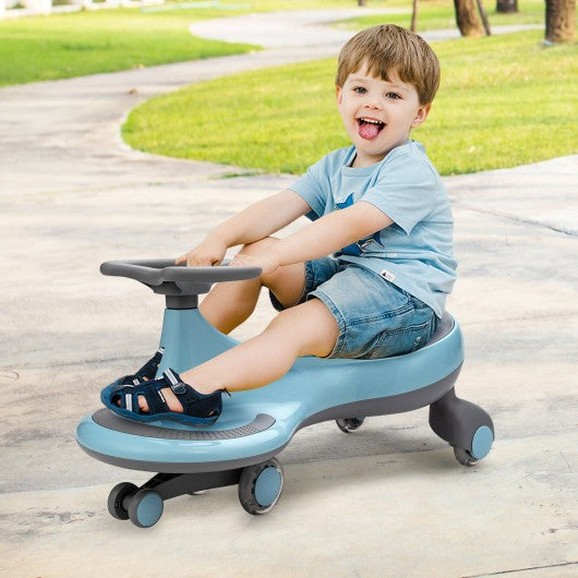 Wiggle Car Ride-on Toy with Flashing Wheels-Blue