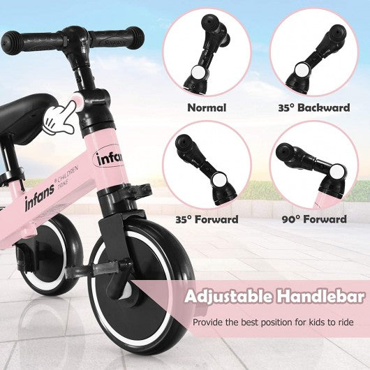 3 in 1 3 Wheel Kids Tricycles with Adjustable Seat & Handlebarfor Ages 1-3-Pink