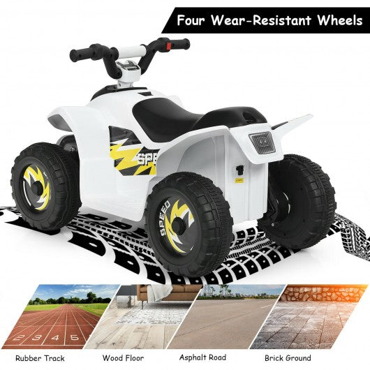 6V Kids Electric ATV 4 Wheels Ride-On Toy -White
