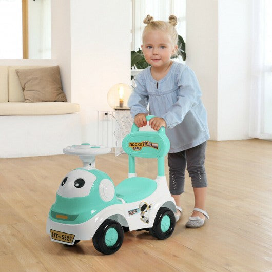 3-in-1 Baby Walker Sliding Pushing Car w/ Sound-Green