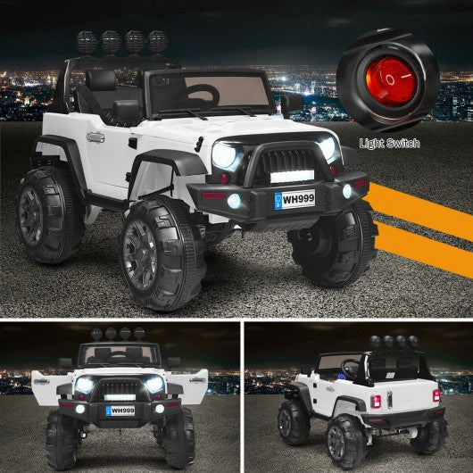 12V Kids Spring Suspension Ride On Truck-White