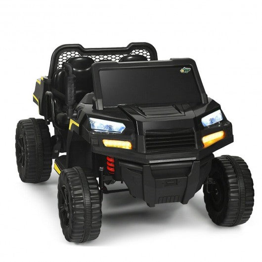 12V Battery Powered Kids Ride On Dumpbed Truck RC-Black