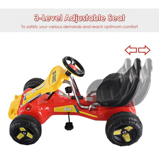 Go Kart Kids Ride On Car Pedal Powered Car 4 Wheel Racer Toy Stealth Outdoor-Red