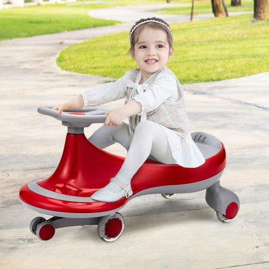 Wiggle Car Ride-on Toy with Flashing Wheels-Red