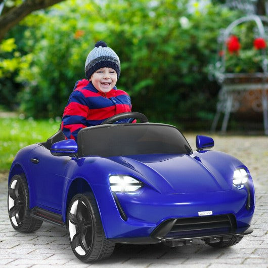 12V Kids Ride On Car with MP3 & LED Light-Blue