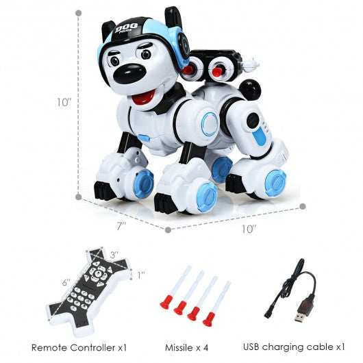 Wireless Programmable Interactive Remote Control Robotic Dog-Blue