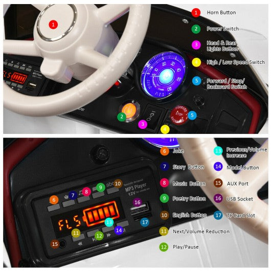 12 V BMW 507 Licensed Electric Kids Ride On Retro Car-White
