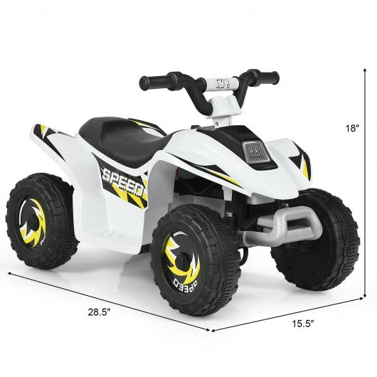 6V Kids Electric ATV 4 Wheels Ride-On Toy -White