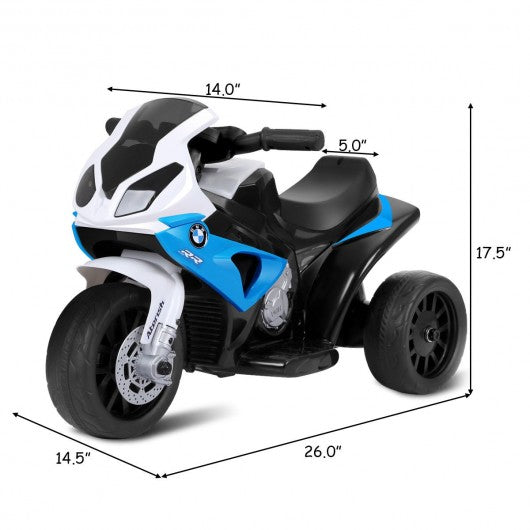 6V Kids 3 Wheels Riding BMW Licensed Electric Motorcycle-Blue