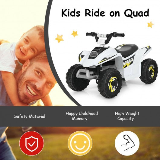 6V Kids Electric ATV 4 Wheels Ride-On Toy -White