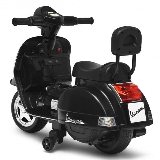 6V Kids Ride On Vespa Scooter Motorcycle for Toddler-Black