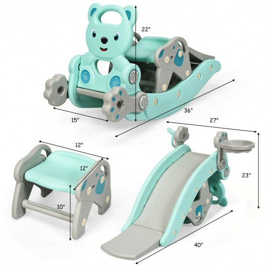 4-in-1Baby Rocking Horse Slide Set-Green