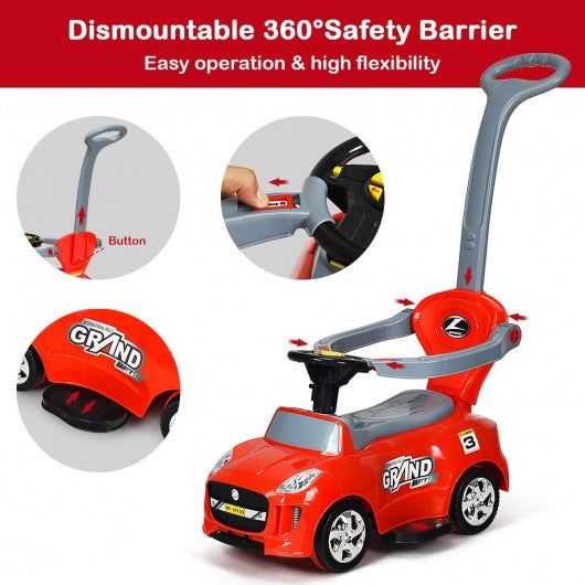Kids Electric Ride On Car And Push Car Stroller -Red