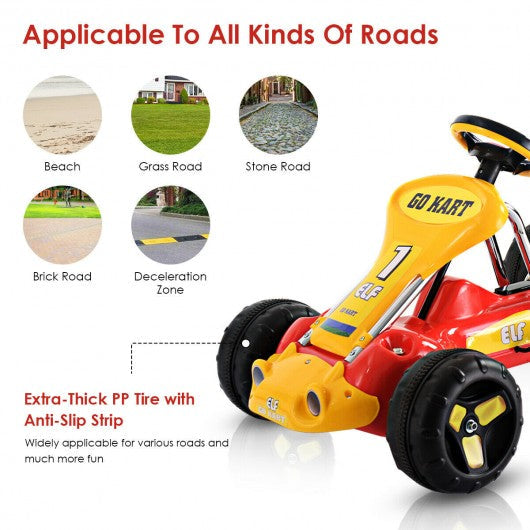 Go Kart Kids Ride On Car Pedal Powered Car 4 Wheel Racer Toy Stealth Outdoor-Red