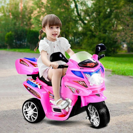3 Wheel Kids Ride On Motorcycle 6V Battery Powered Electric Toy Bicyle New-pink
