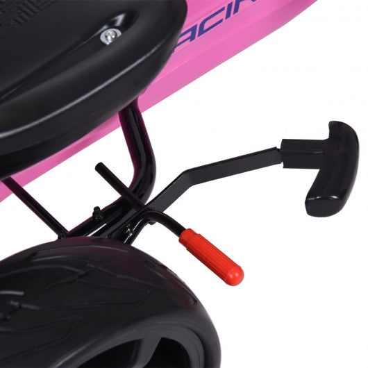 Outdoor Kids 4 Wheel Pedal Powered Riding Kart Car-Pink
