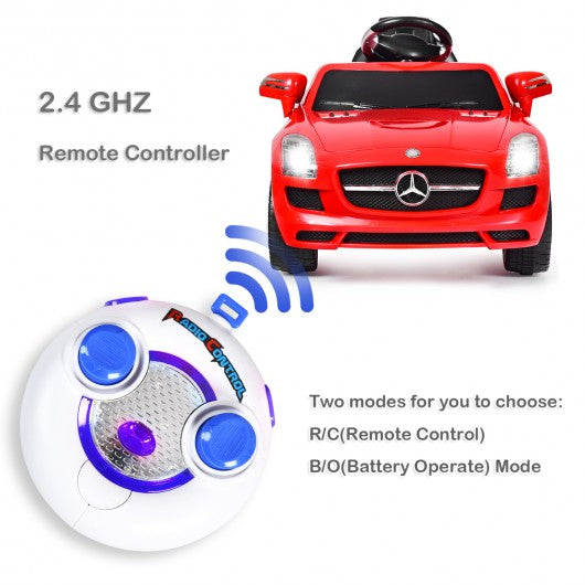 New Red Mercedes Benz sls r/c Mp3 Kids Ride on Car Electric Battery Toy-Red