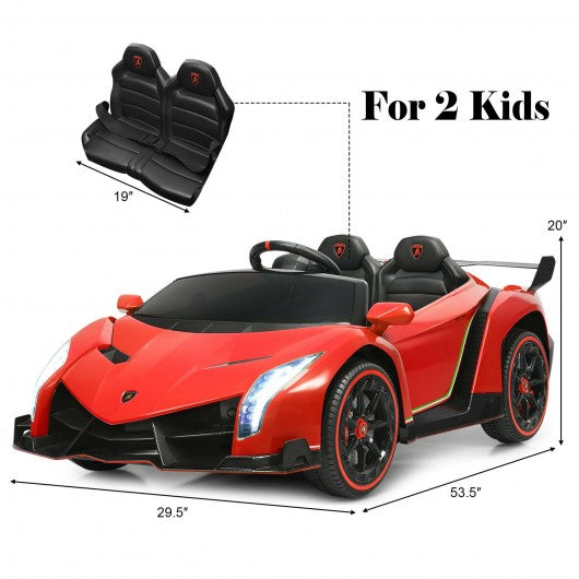 12V 2-Seater Licensed Lamborghini Kids Ride On Car with RC and Swing Function
