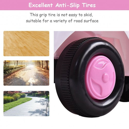 3-in-1 Toddlers Sliding Pushing Cart Riding Car w/ Sound-Pink