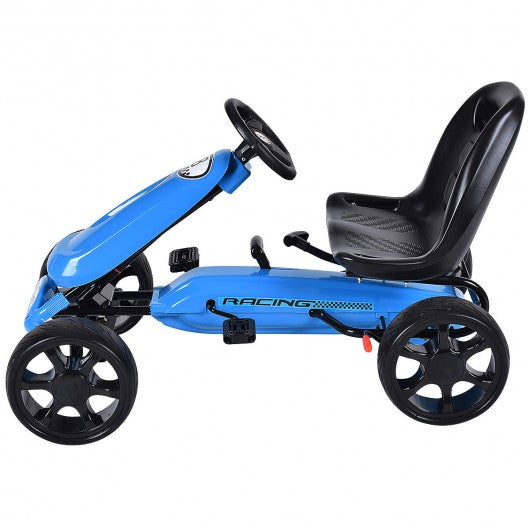 Outdoor Kids 4 Wheel Pedal Powered Riding Kart Car-Navy