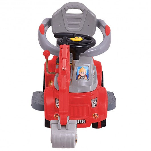 Electric Remote Control Riding Excavator Digger Car-Red