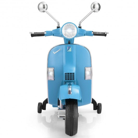 6V Kids Ride on Vespa Scooter Motorcycle with Headlight-Blue