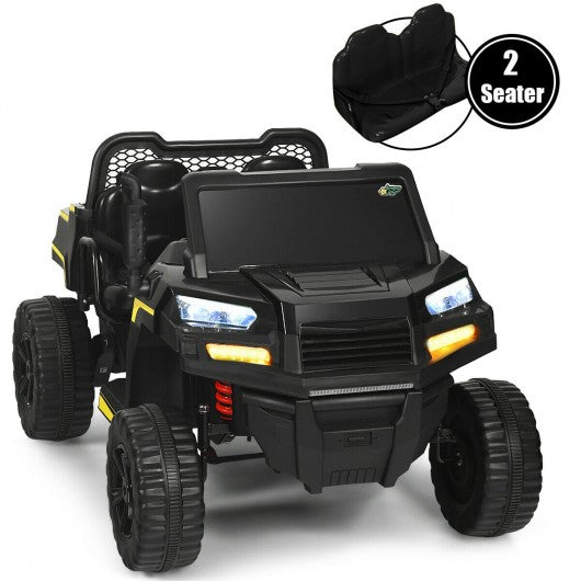 12V Battery Powered Kids Ride On Dumpbed Truck RC-Black